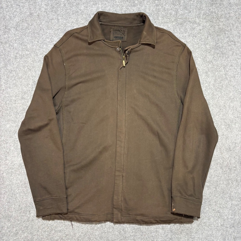 Retrofit Mens Full Zip Jacket Brown Distressed Workwear Style Size XXL